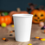 Paper Cup with Pumpkins Mockup