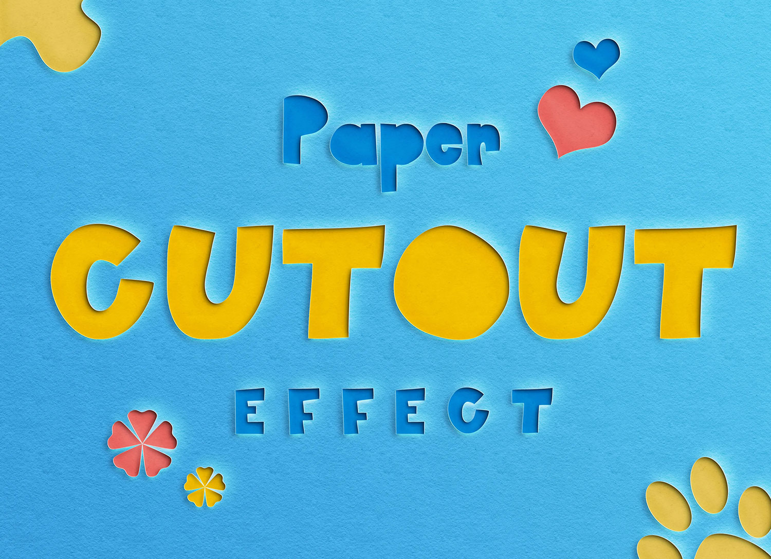 Paper Cut Out Text Effect FREE PSD