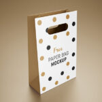 Paper Gift Bag with Hole Handles in Three Mockups