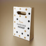 Paper Gift Bag with Hole Handles in Three Mockups