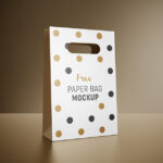 Paper Gift Bag with Hole Handles in Three Mockups