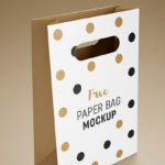 Paper Gift Bag with Hole Handles in Three Mockups