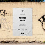 Paper Poster Mockup on Graffiti Wall