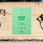 Paper Poster Mockup on Graffiti Wall