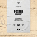 Paper Poster Mockup on Graffiti Wall