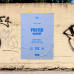 Paper Poster Mockup on Graffiti Wall