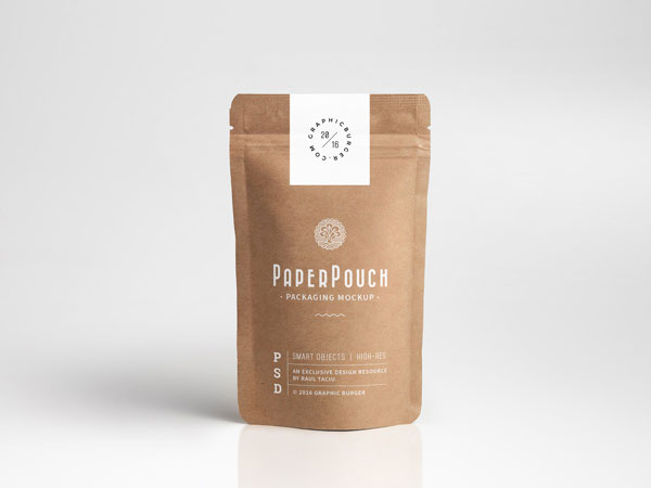 Paper Pouch Mockup to Showcase Packaging and Label Design