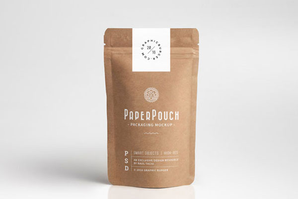 Paper Pouch Mockup to Showcase Packaging and Label Design