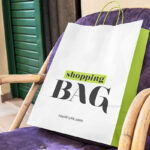Paper Shopping Bag on Armchair Mockup