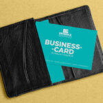 Paper Texture Business Card in Wallet Mockup