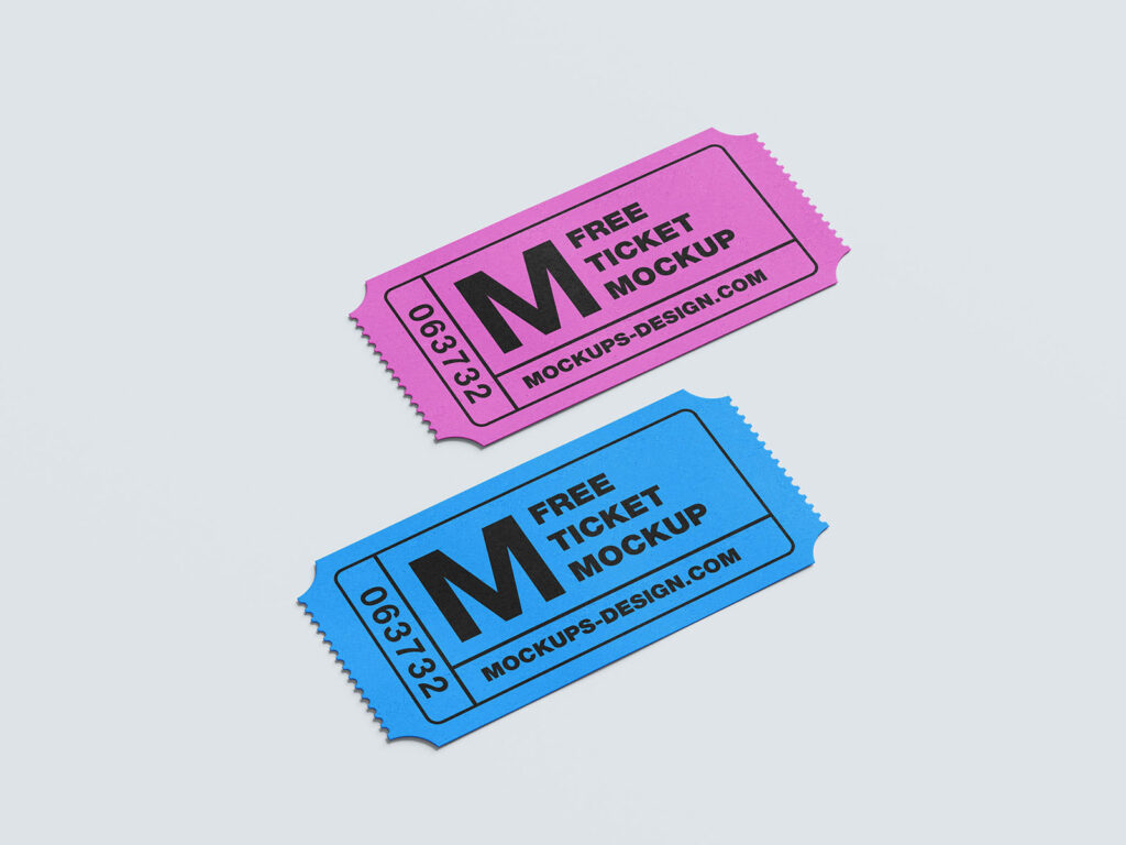 Paper Ticket Mockup in 5 Shots