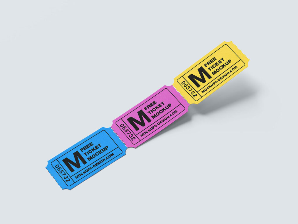 Paper Ticket Mockup in 5 Shots