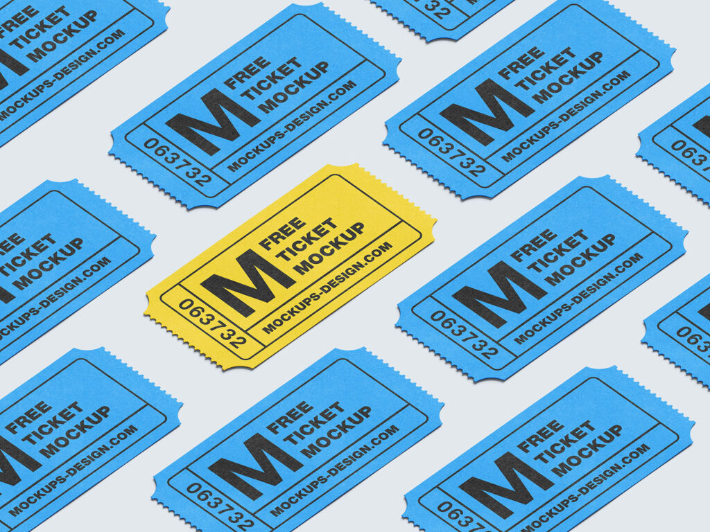 Paper Ticket Mockup in 5 Shots