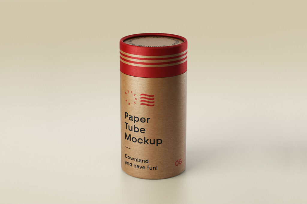Standing Paper Tube Packaging Mockup
