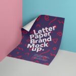 Partially Rolled Letter Paper Against Wall Mockup