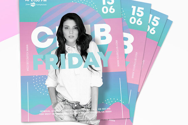 Pastel Circle Club Party Flyer and Facebook Templates