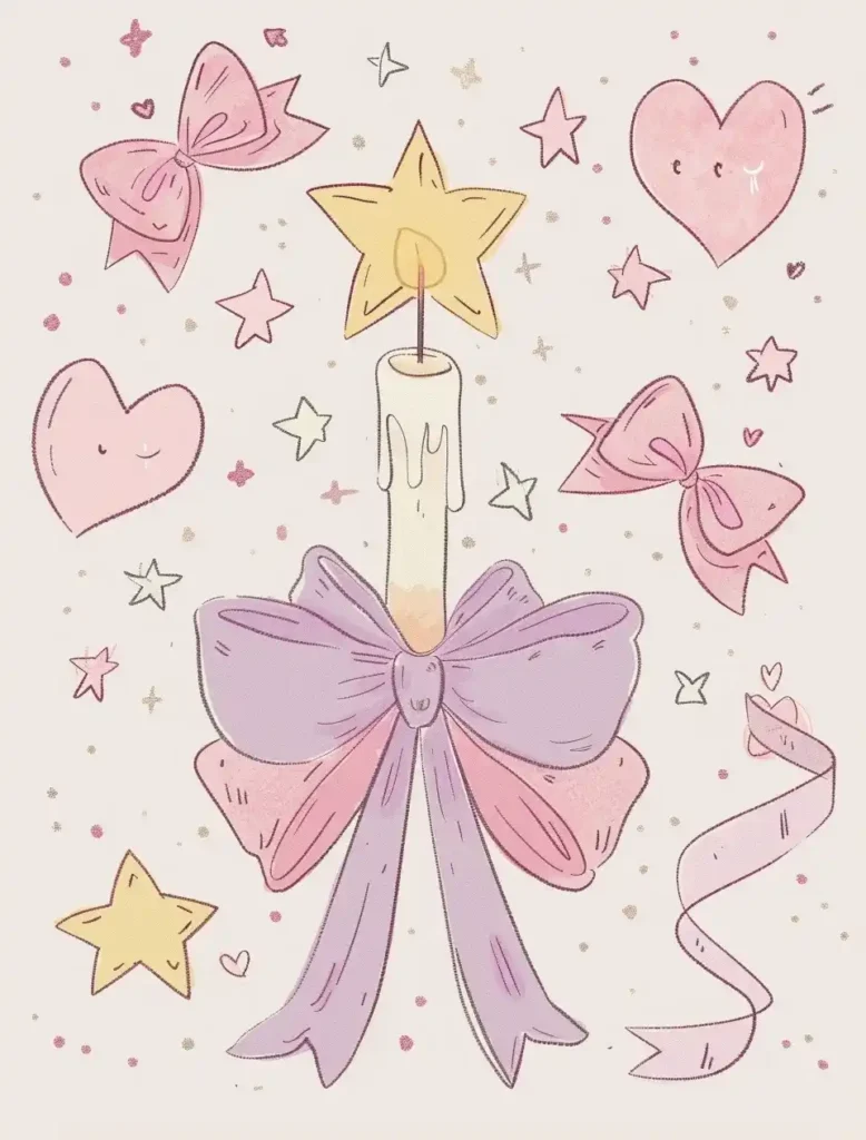Pastel Magic Candle Illustration