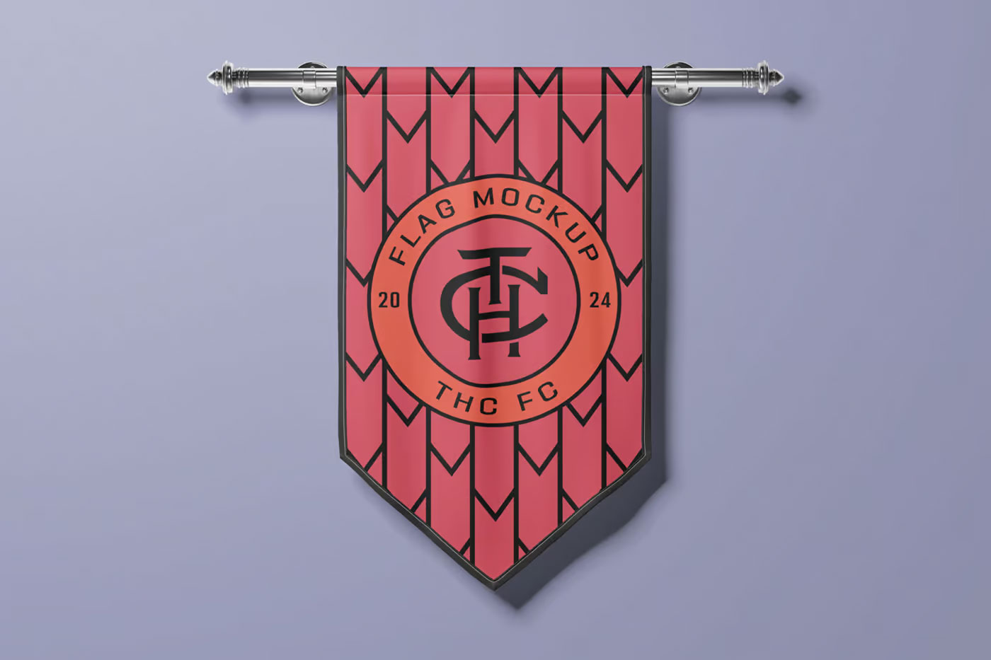Free Pennant Flag Mockup PSD Template