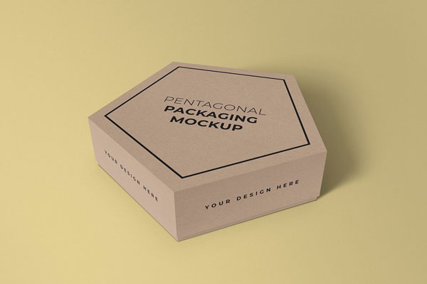 Pentagonal Box Mockup with a Sliding Lid Design