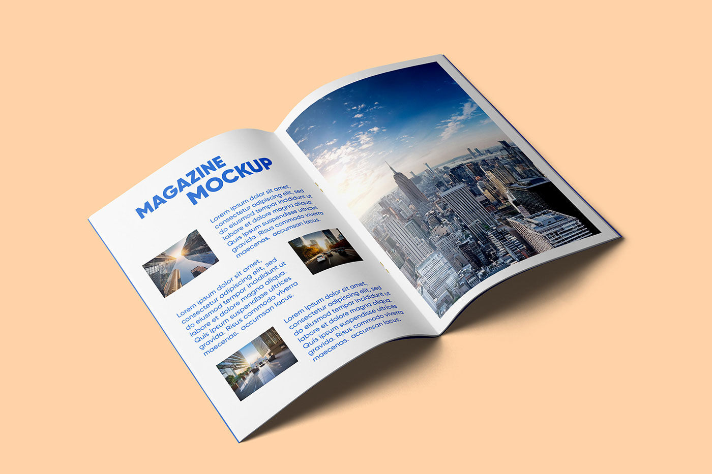Free Perspective A4 Magazine Mockup PSD Template