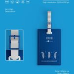 Perspective and Front View of 3 Luggage Tag Mockups