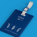 Perspective and Front View of 3 Luggage Tag Mockups