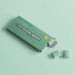 Perspective Angle of Half Open Chewing Gum Packaging Mockup