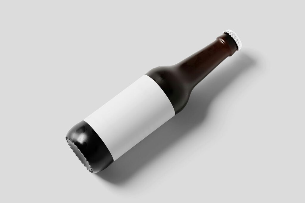 Perspective Beer Bottle Mockup