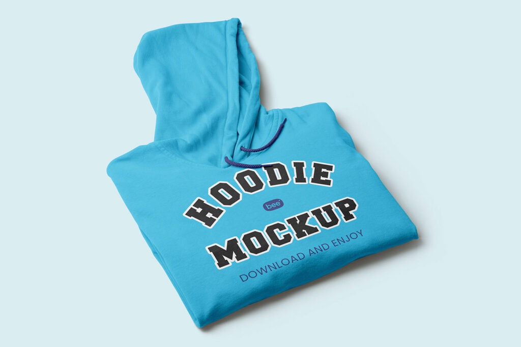 Perspective Folded Hoodie Mockup