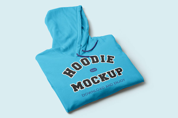 Perspective Folded Hoodie Mockup