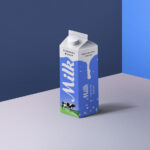 Perspective Milk Carton Packaging Mockup