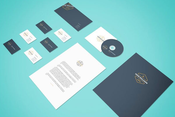Perspective Minimal Stationery Set Mockup