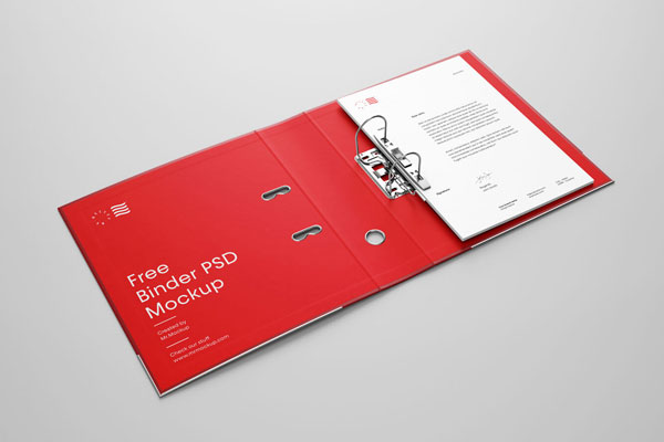Perspective Mockup Featuring a Binder with Papers