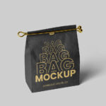 Perspective Paper Bag with Clip Mockup
