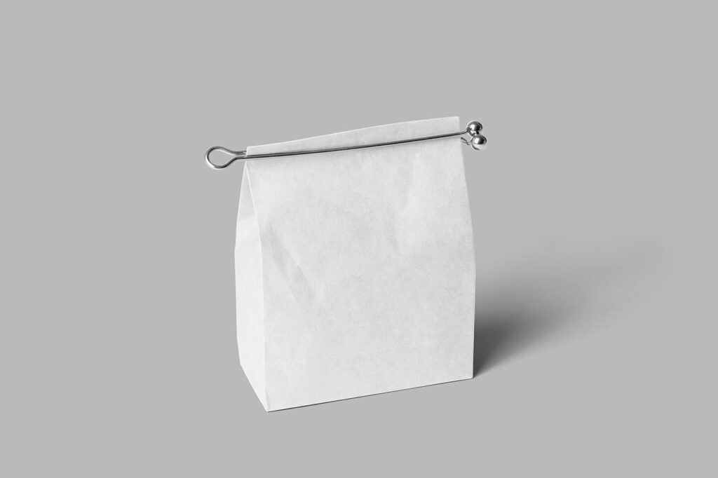 Perspective Paper Bag with Clip Mockup