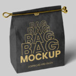 Perspective Paper Bag with Clip Mockup
