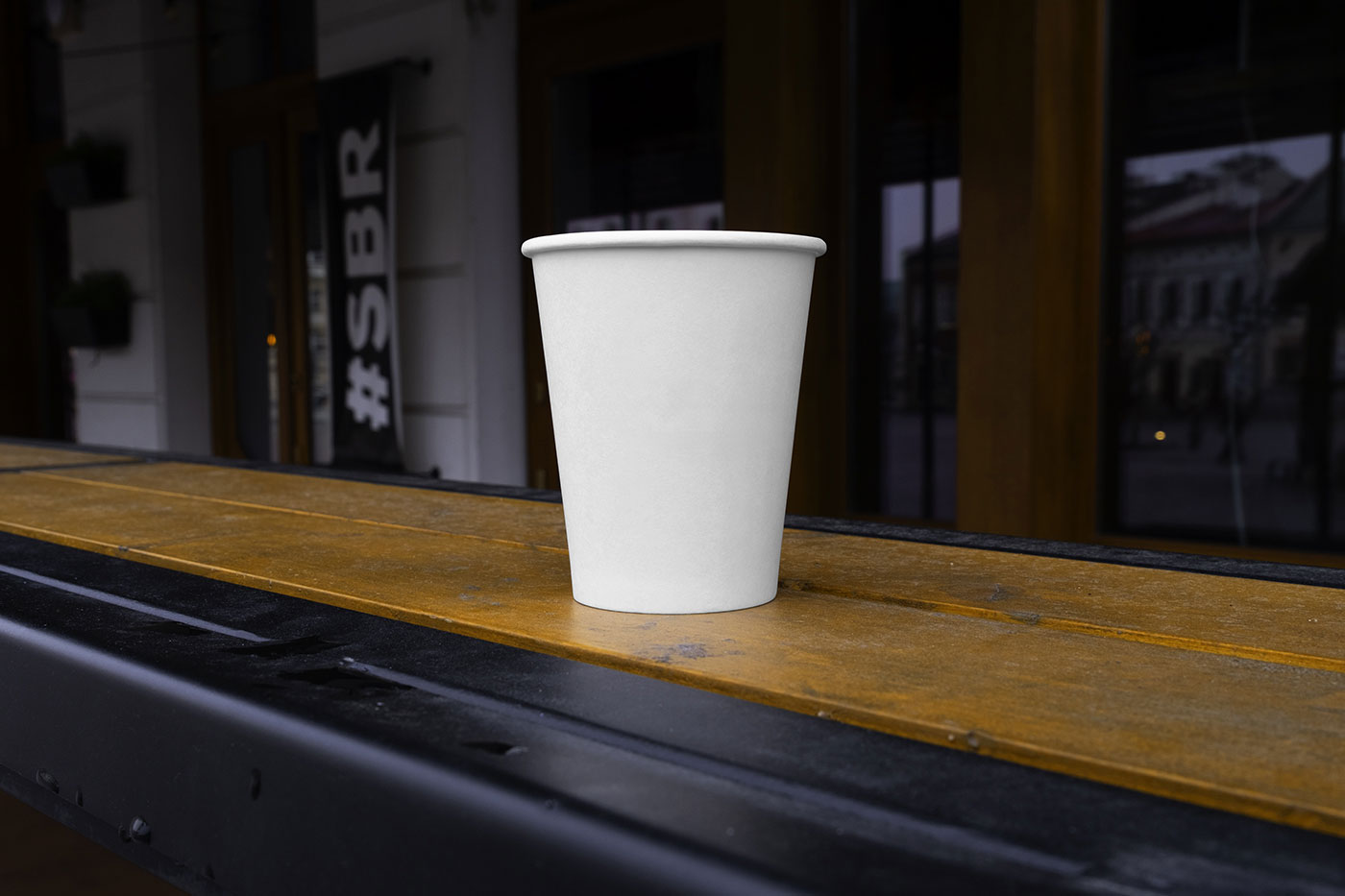 Free Perspective Paper Cup Mockup PSD Template