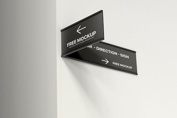 Perspective Scene of Indoor Direction Sign Mockup