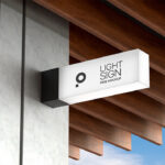 Perspective Scene of Light Sign Mockup