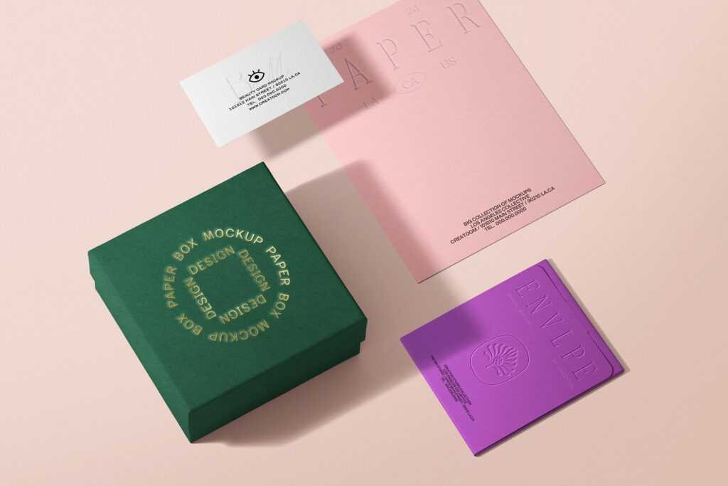 Perspective Scene of Stationery Mockup
