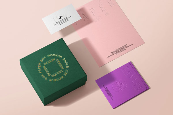 Perspective Scene of Stationery Mockup