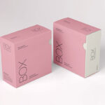 Perspective Shot of 2 Square Slide Boxes Mockup