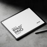 Perspective Shot of Apple iPad Pro Mockup with Pencil
