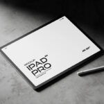 Perspective Shot of Apple iPad Pro Mockup with Pencil