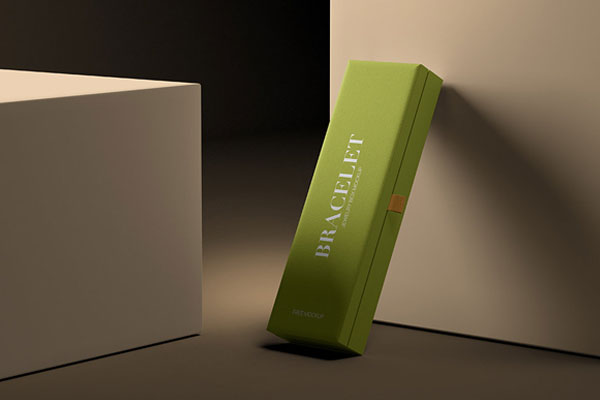 Perspective Shot of Bracelet Jewelry Box Mockup