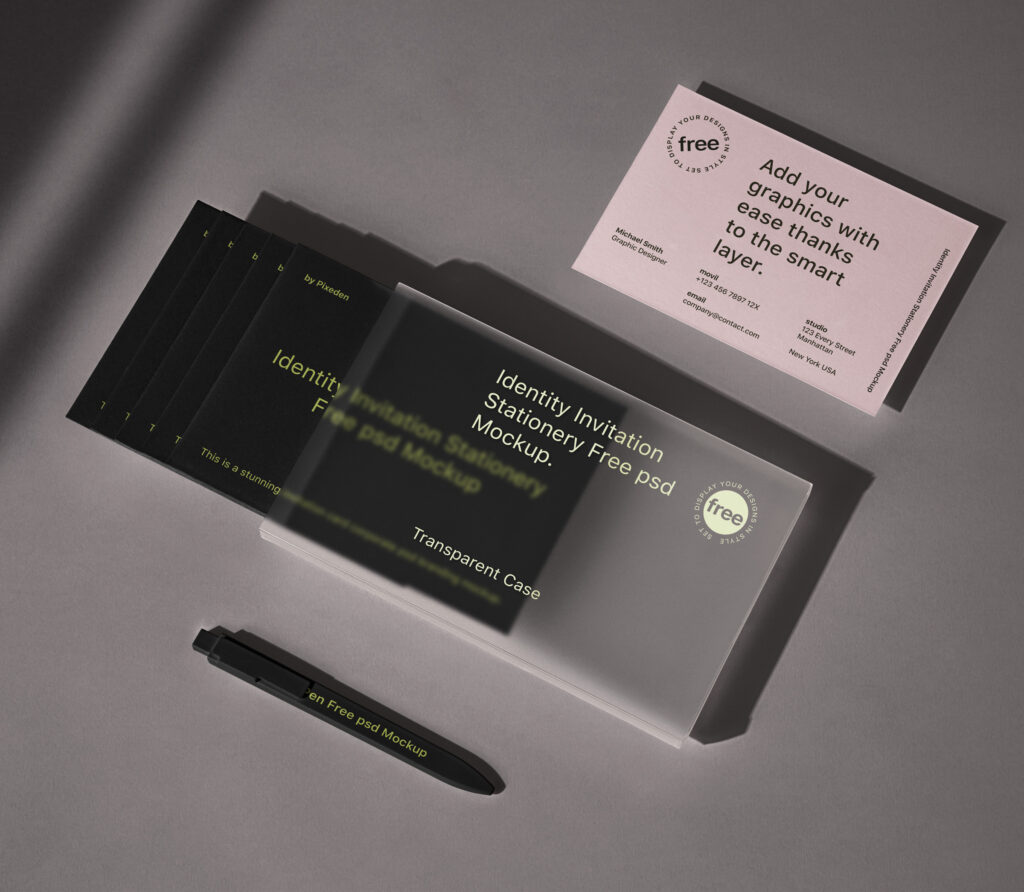 Perspective Shot of Branding Identity Stationery Mockup