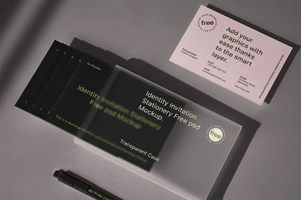 Perspective Shot of Branding Identity Stationery Mockup