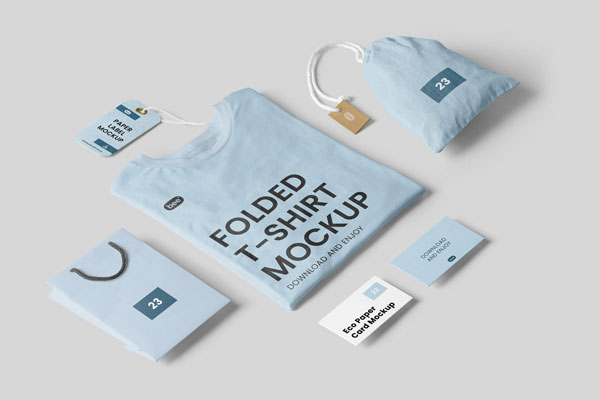 Perspective Shot of Branding Mockup with T Shirt