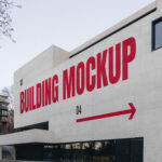 Perspective Shot of Building Wall Mockup