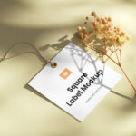 Perspective Shot of Eco Square Tag Mockup